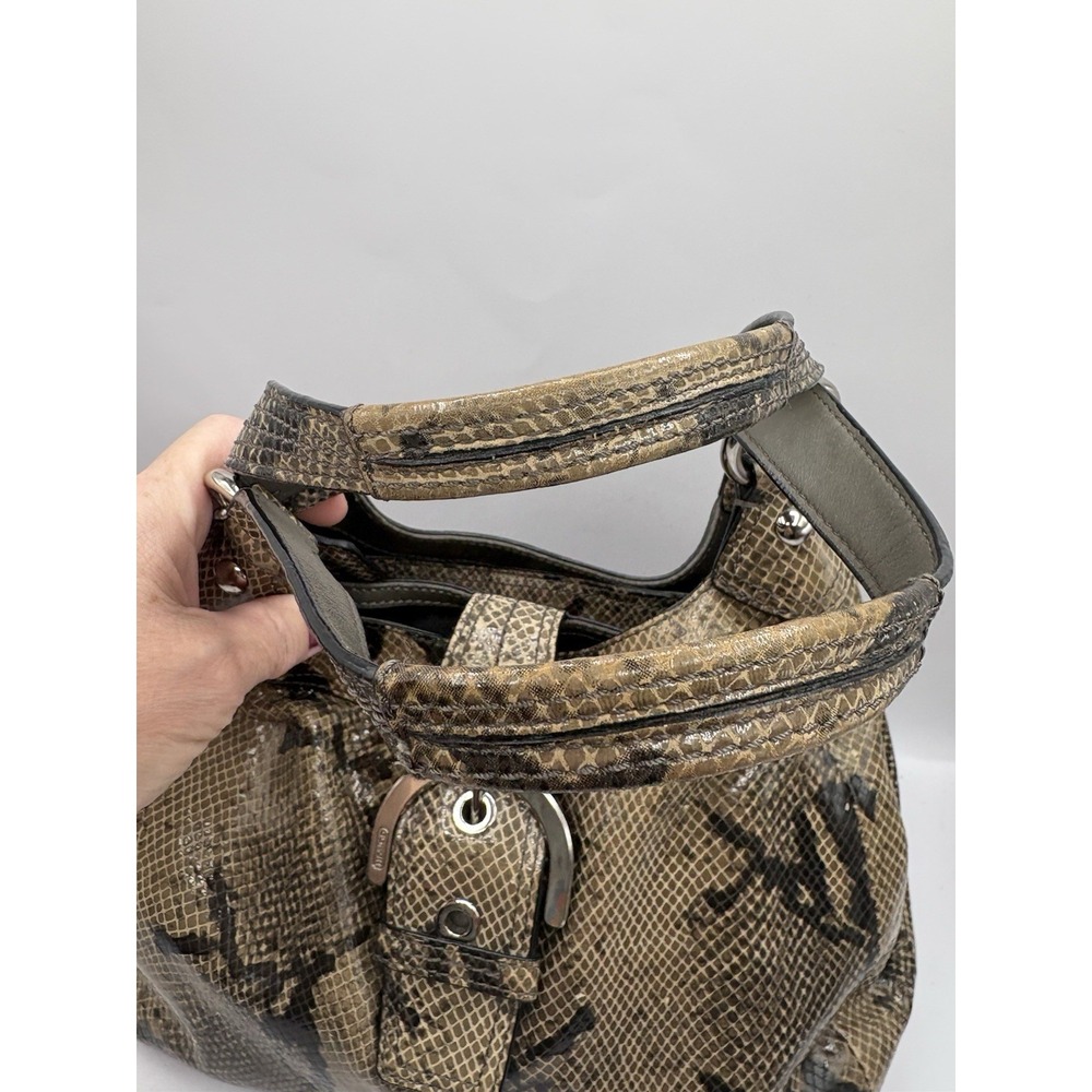 Coach Soho Lynn Faux Python Embossed 3 Compartment Snakeskin Hobo Purse Handbag - Picture 5 of 16